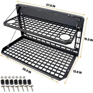 Pannello MOLLE in Lega di Alluminio Pieghevole per Ford Bronco 2021-2024, Tavolo per Portellone Posteriore, Ripiano per Stoccaggio - Product Image 4