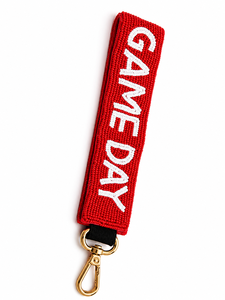 Llavero Deportivo Ligero con Cuentas Rojas y Blancas, Clip Dorado, Ajustable, Personalizado con Nombre del Equipo, Accesorio de Moda Fácil de Usar - Product Image 3
