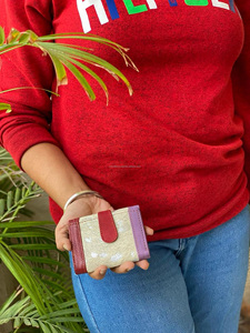 Cowhide Leather Fur Clutch Casual Stylish Wallets Card Holder <b>Small</b> Coin <b>Purse</b> - Product Image 2