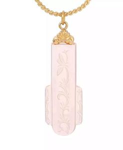 Collar con Colgante de Vidrio Grabado Estilo Art Deco |   2028 - Product Image 2