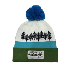 Bonnet en tricot d'hiver unisexe à pompon jacquard personnalisé 100 % acrylique, avec logo brodé, ajustable, pour équipe sportive – Vente chaude - Product Image 3