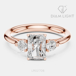 Bague de fiançailles en or blanc 14 carats avec diamant de laboratoire de 1,045 carats, coupe radiant, bague de mariée, certifiée IGI, bijoux fins, cadeau pour femme - Product Image 3