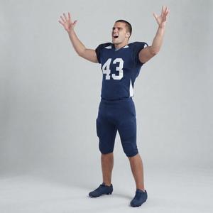 Maillot de football bleu marine pour hommes avec numéro 43, uniforme respirant en polyester pour adultes, uniforme de football américain, tenue athlétique d'équipe - Product Image 3