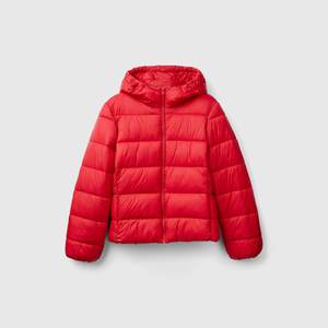 Veste matelassée de luxe pour femme en coton et nylon, design logo, haute qualité, avec capuche zippée respirante, produit fini - Product Image 5