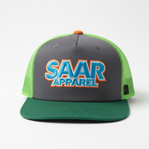 Gorra Trucker Deportiva de 6 Paneles con Logotipo Personalizado Bordado en 3D, Malla Gris y Verde Neón, Cierre a Presión, Premium, Dos Tonos, Transpirable y Cómoda - Product Image 2