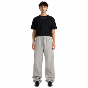 Men's Heavyweight Cotton <b>Fleece</b> Eco-Friendly Drawstring Closure Baggy Sweatpants Wide Leg Side Stripe Joggers Customizable <b>Pants</b> - Product Image 1