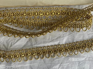 Bordure en brocart doré antique de qualité supérieure, 5 m, largeur 15 mm, garniture métallique lourde, style médiéval, dentelle décorative - Product Image 6