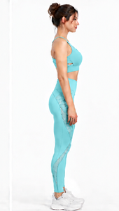 Women Yoga Set Open Back Sports Bra High Waist <b>Shorts</b> Two Piece <b>Seamless</b> Stretch Fitness Workout Suit <b>Gym</b> Pilates Yoga - Product Image 4