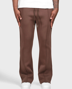 Pantalon en molleton sur mesure pour femme, taille mi-haute, coupe large, 100 % coton, avec cordon de serrage, décontracté, ample, couleur unie, longueur intégrale, style automne - Product Image 1