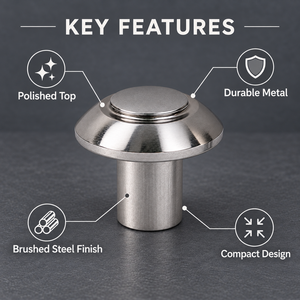 SHUBHAM Modern Metal Cabinet <b>Knob</b> Round <b>Drawer</b> Pull Chrome Finish Furniture Handle for Kitchen Wardrobe - Product Image 3