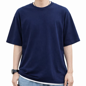 T-shirt sportif à manches courtes en coton surdimensionné pour homme, col rond, logo personnalisé, respirant, absorbant l'humidité, décontracté, unisexe - Product Image 1