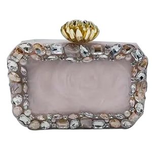 Luxury Designer Resin Clutch Bag for Women Handcrafted Embellished Evening <b>Purse</b> Floral Customizable Color Design Fast Delivery - Product Image 1