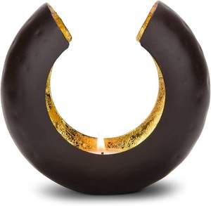 เชิงเทียนตกแต่งบ้านสไตล์โมเดิร์น ดีไซน์สีดำและสีทอง รูปทรงประติมากรรม เหมาะสำหรับสร้างบรรยากาศแสงสว่างและตกแต่ง - Product Image 3