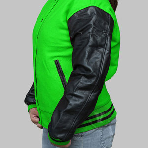 Chaqueta universitaria de cuero genuino de lana amarilla real personalizada de alta calidad para hombre, bordado de moda, patrón de letras de estilo universitario - Product Image 5