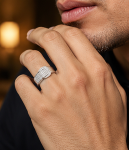 Men's Lab Grown Diamond <b>Ring</b>| <b>Iced</b> Out Hip Hop Gents <b>Ring</b> | Custom Pave Diamond Statement <b>Ring</b> for Men - Product Image 3