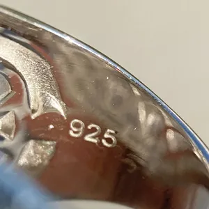 Anillo con Símbolo de Dólar, Joyería de Moissanita, Chapado en Oro Amarillo, Sin Níquel, Plata de Ley 925, para Mujer - Product Image 2