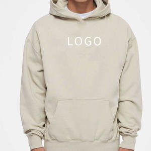 Boxy Blank Hoodie Unisex Streetwear French Terry Fleece 100% Cotton Vintage Heavyweight Cropped Hoodie <b>men</b> - Product Image 5