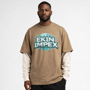 Camisetas Personalizadas con Diseño Gráfico Desgastado, Estilo Urbano, Reversibles, de Algodón 100% Pesado, Manga Regular para Hombre, Alta Calidad, 300g - Product Image 3