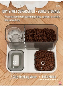 Distributeur automatique double pour chats : gamelle à gravité pour nourriture et distributeur d'eau, anti-bave, grande capacité pour chatons et petites races - Product Image 6