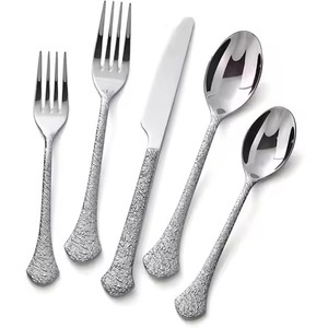 Juego de Cubiertos de Metal Moderno, Cuchara, Tenedor y Cuchillo, Juego de Cubiertos Duraderos y Elegantes para la Mesa de Cocina - Product Image 1