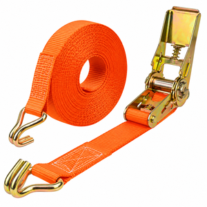 Sangle d'arrimage à cliquet robuste de 25 mm, 800 kg, en polyester avec crochets en S pour la sécurisation des charges de camion, fourniture d'usine OEM - Product Image 1
