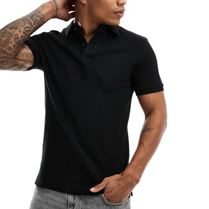 Polo de golf uni décontracté à logo brodé, best-seller, 100 % polyester, impression possible, uniforme pour hommes - Product Image 4