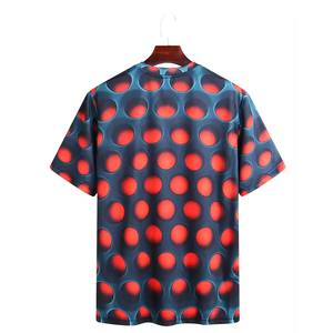 Camiseta de Manga Corta para Hombre, Diseño de Puntos Rojos, Estampado Digital, Cuello Redondo, Informal, Transpirable, Tejido de Poliéster, Corte Regular - Product Image 6