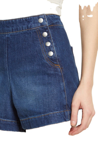 Shorts d'été décontractés pour femmes, style vintage, en jean brodé, taille mi-haute, coupe droite, délavé, sexy, grande taille, avec poches - Product Image 5