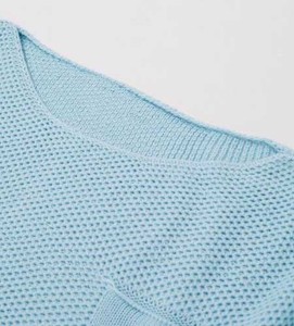 Pull en maille léger et chaud pour femme, col rond, respirant, en nylon/coton, style vintage, coupe oversize, idéal pour l'hiver - Product Image 3