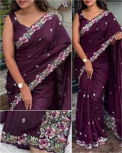 ส่าหรีงานปาร์ตี้สำนักงานที่บ้านผ้าไหมผ้าซิ่นผ้าพิมพ์ดิจิตอลดีไซน์2025ทันสมัยล่าสุดหรูหรา - Product Image 6