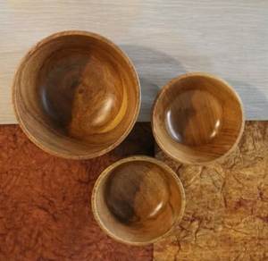 Bol de service en bois rond pour la table, vaisselle, collations et soupes, cadeau de Noël au meilleur prix - Product Image 6