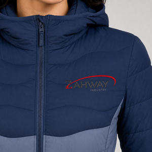 Casual Wear <b>Women</b> Puffer <b>Jacket</b> Warm <b>Lightweight</b> Quilted Winter Coat Custom Logo Full Zipper Hooded Outerwear Puffer <b>Jacket</b> - Product Image 6