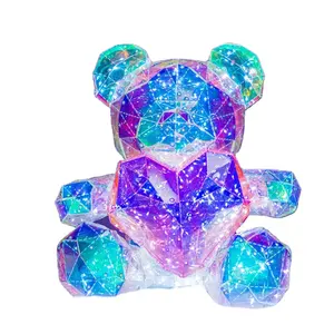 Beruang Led kustom lampu Led beruang Teddy Dekorasi Ulang Tahun Film hologram beruang warna-warni Pvc untuk hadiah Hari Valentine
