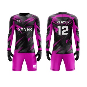 Camiseta de fútbol estampada de secado rápido con mangas largas, diseño personalizado, conjunto de uniforme de portero de poliéster - Product Image 5