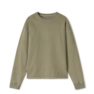 Premium High Quality Customized Logo Printing <b>Long</b> Sleeve Knitted Solid Cotton <b>Men</b> <b>T</b>-<b>Shirt</b> Breathable Casual Streetwear - Product Image 1
