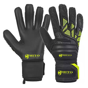 Gants de gardien de but en latex allemand noir, design personnalisé, entièrement neufs, 4 mm, coupe hybride en latex allemand - Product Image 1