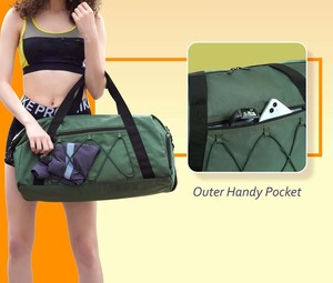 Sac de sport avec compartiment à chaussures, poche imperméable, sac de week-end résistant à l'eau, sac de sport pour la natation, le yoga et l'entraînement - Product Image 4