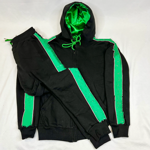 Ensemble de survêtement polaire bicolore personnalisé de qualité supérieure, respirant, pour l'hiver, unisexe, grandes tailles, style sororité grecque, avec lettres audacieuses - Product Image 1