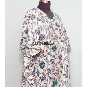 Vestido Kaftán Maxi Informal de Algodón Ecológico Hecho a Mano, Estilo Indio Vintage, con Cuello en V y Estampado Floral, para Mamás, Ropa de Playa, Ropa de Dormir - Product Image 4