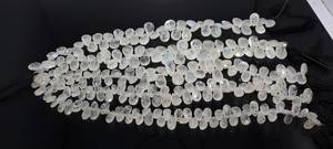 AAA Natural White Rainbow Moonstone Faceted Pear Shape Briolette 7x9 MM White Moonstone Pear Beads 8 Inch Rainbow Moonstone - Product Image 3