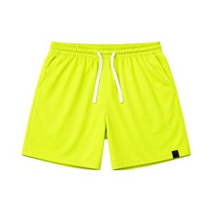 <b>Men's</b> Neon <b>Yellow</b> Quick Dry Mid Waist Drawstring Casual <b>Shorts</b> Knitted Polyester Solid Color Workout Wear Pockets 180g - Product Image 1