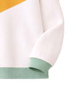 Sweat-shirt à col zippé pour femme, vert menthe, jaune, blanc, color block, en polaire, pull décontracté, chaud pour l'hiver, streetwear, coupe oversize - Product Image 6