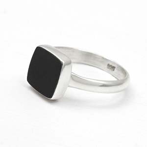 IGI Certified Black Onyx Gemstone Bohemian <b>Ring</b> Beautiful Cushion Cut Gemstone Durable Band <b>Crafted</b> From 925 Sterling Silver - Product Image 3