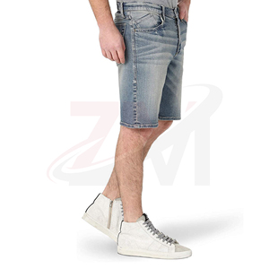 Men's Vintage-Style Black Loose Light Washed Denim Shorts High Waisted Wide Woven Windproof 100% Brand Quality - Product Image 3