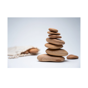 Eco Friendly Wooden Pebbles Natural Decorative Wood <b>Stones</b> for Home Garden Wholesale Buyers - Product Image 2