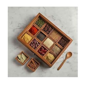 Contenedor de Alimentos Secos de Diseño Único, Caja de Especias de Madera con Forma Personalizada, Bajo MOQ, Diseño Superior, Logotipo Personalizado, Utensilios de Cocina para el Hogar - Product Image 3