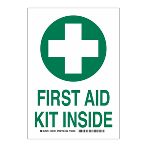 Señalización de Kit de Primeros Auxilios Brady para Marcado de Seguridad en Interiores y Exteriores - Product Image 1