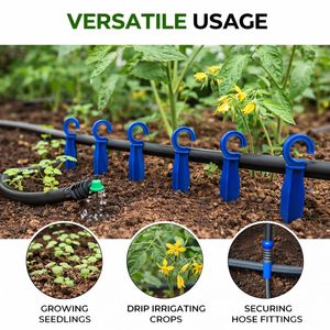 16mm Lateral Hold stakes 16 OD UV-Stabilized Drip Irrigation <b>Hook</b>–Blue Plastic 'C' <b>Clip</b> Stake for Pipe Support Heavy quality - Product Image 4
