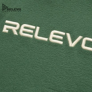 Sweat à capuche personnalisé pour homme, en molleton épais, avec blocs de couleur, logo 3D en relief, vert foncé, style streetwear - Product Image 4