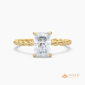 แหวนหมั้นเพชรโมอิสซาไนต์ทรงเรเดียนท์เคลือบทอง 18K เครื่องประดับเจ้าสาวสำหรับผู้หญิง หรูหราสำหรับงานแต่งงานและวันครบรอบ - Product Image 1
